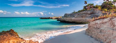 Magical navy blue coast of playa del carmen